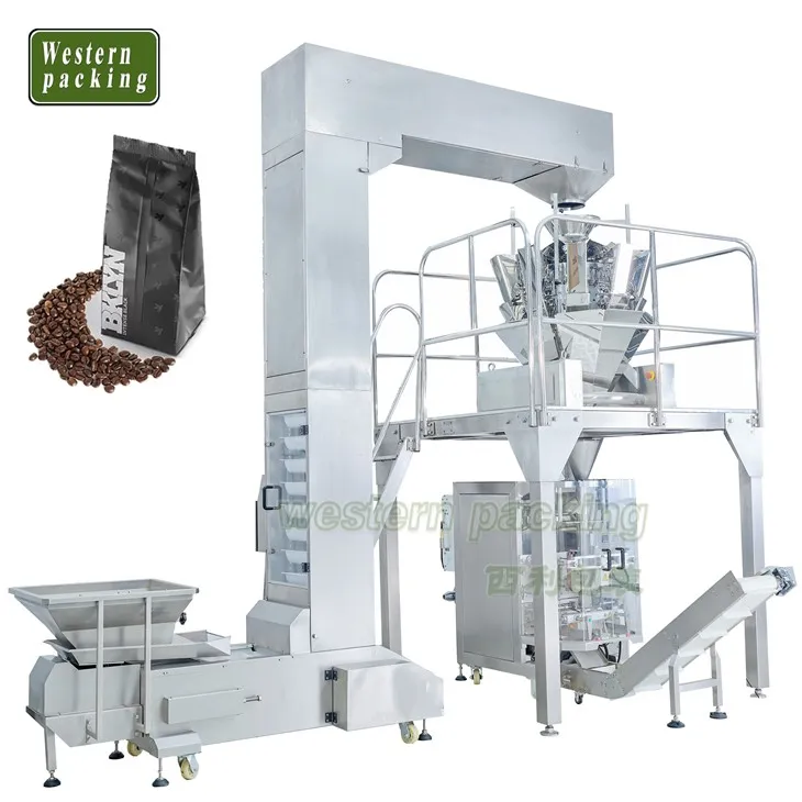 Máquina de embalagem automática de balança multicabeça de arroz