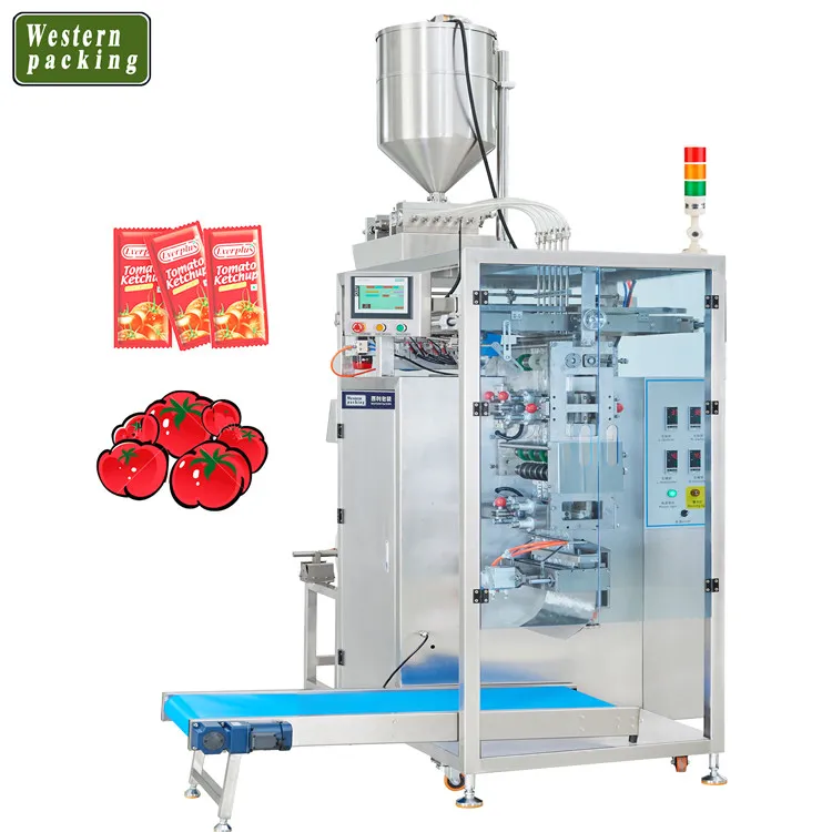 Máquina embaladora de sachês de tomate com múltiplas 6 pistas