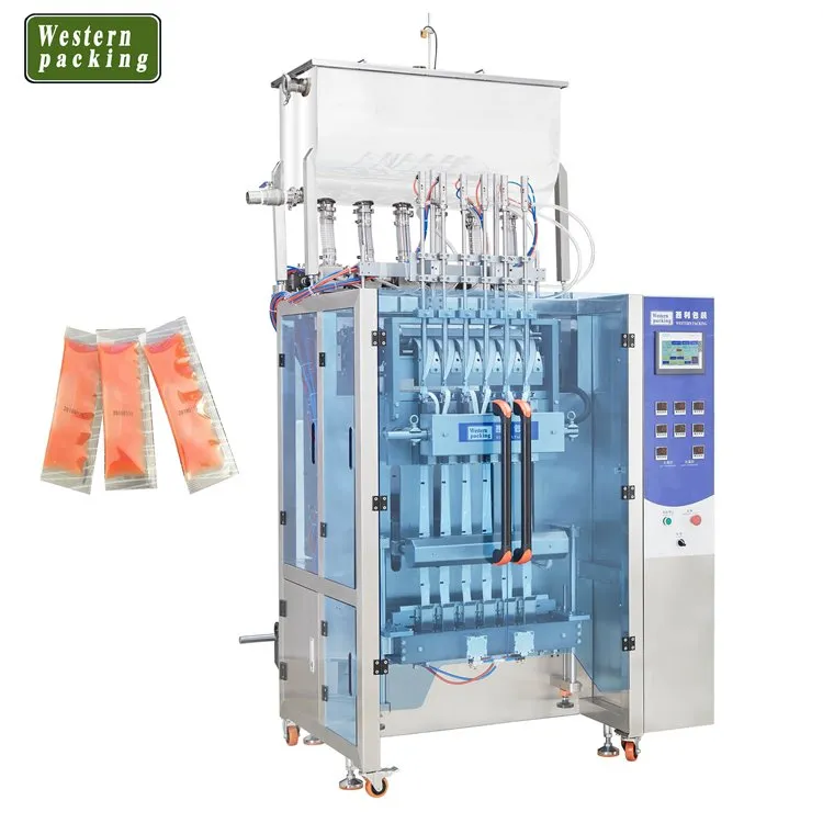 Máquina de embalagem de gelatina de sachê de três lados Multilane