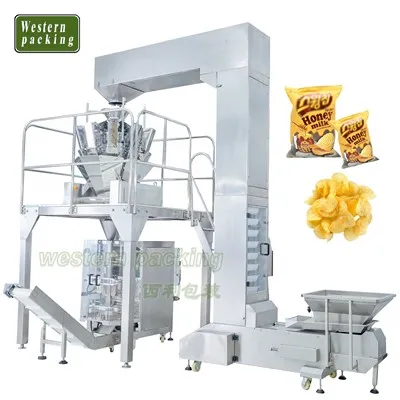 Máquina de embalagem de batata com balança multicabeça