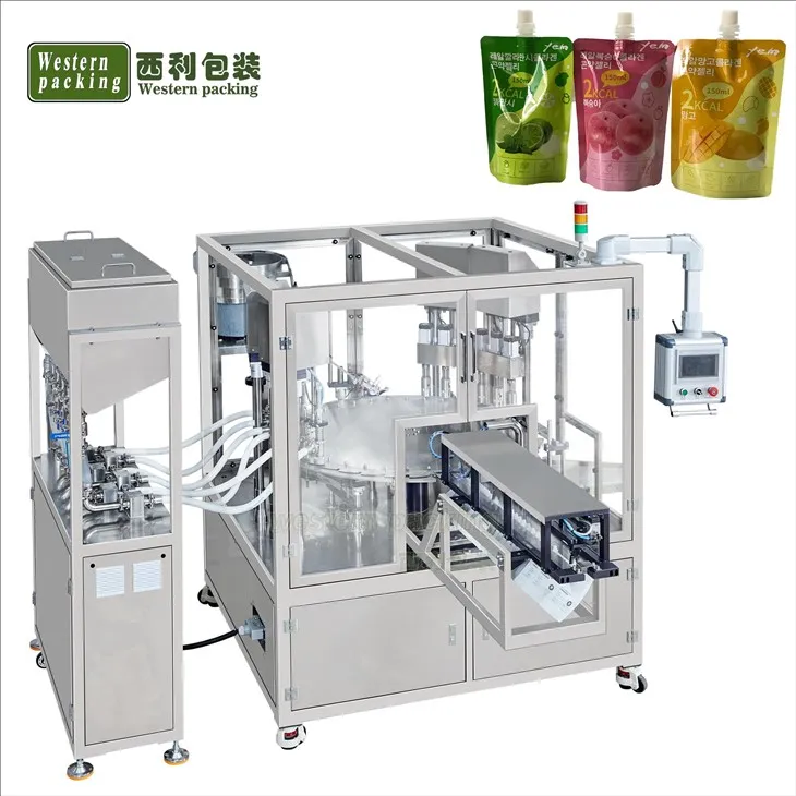 Máquina de enchimento de bolsa com bico líquido para suco de gelatina