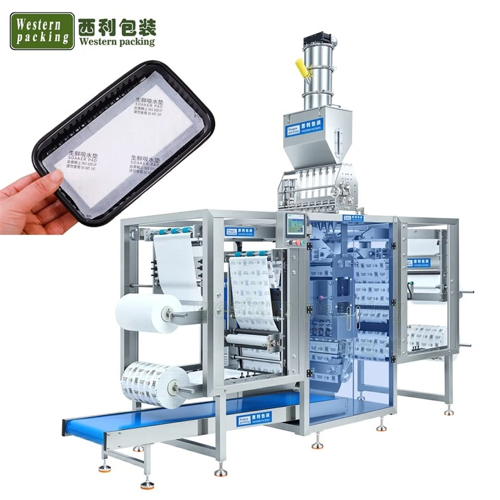 Máquina embaladora de almofadas de carne