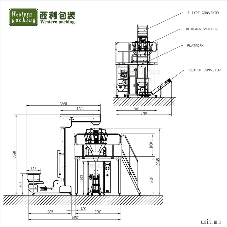 automatic snacks packing machine for food